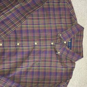 Ralph Lauren Purple and Green Plaid Shirt XXL